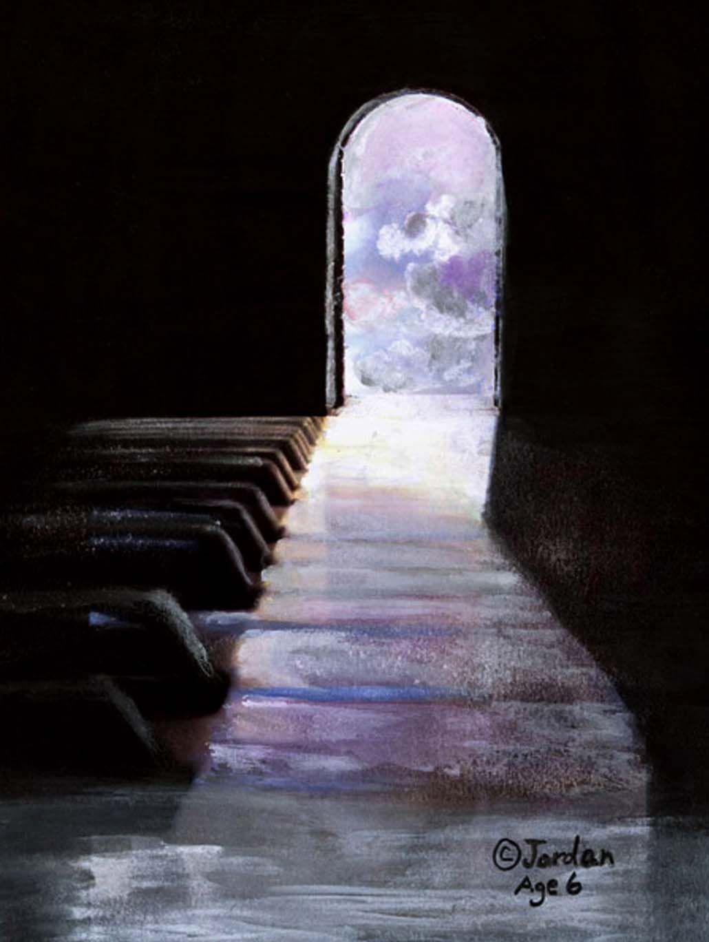 Keyboard of Nine — Watercolor by Jordan A. Cook, Age 6